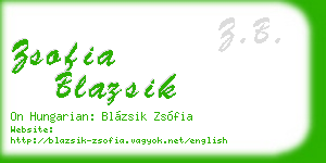 zsofia blazsik business card