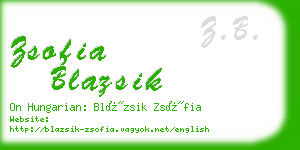 zsofia blazsik business card